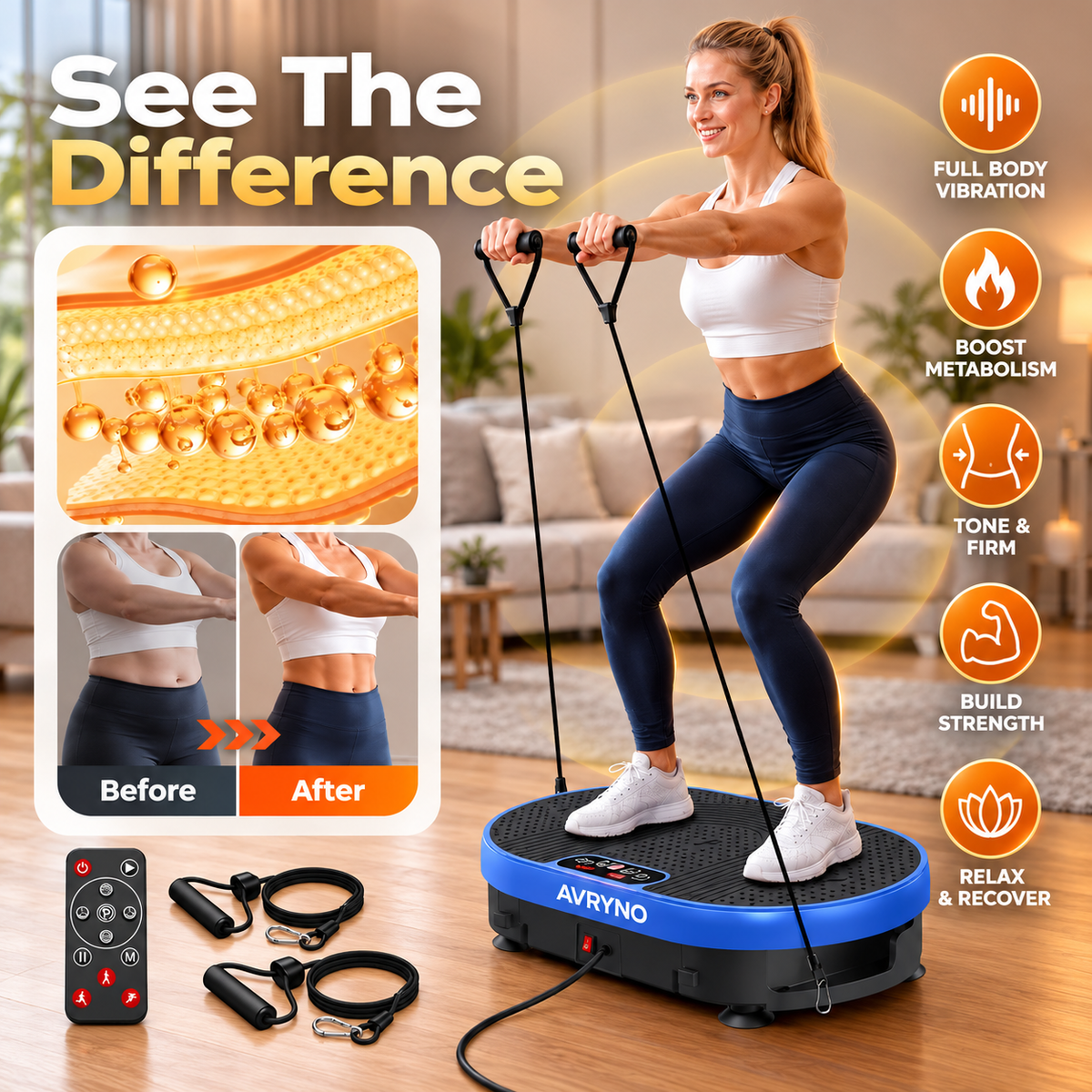 Whole Body Vibration Plate Exercise Machine – Home Fitness Platform